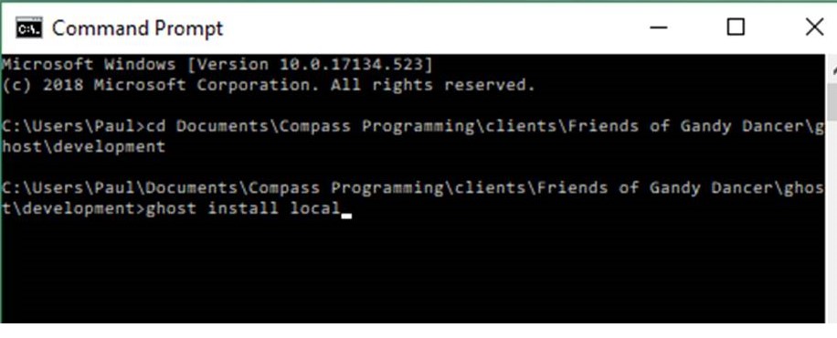 Ghost install commmand prompt